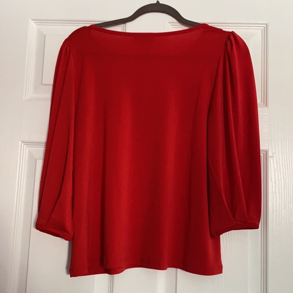 Tahari Red Blouse Size Medium - Picture 4 of 4